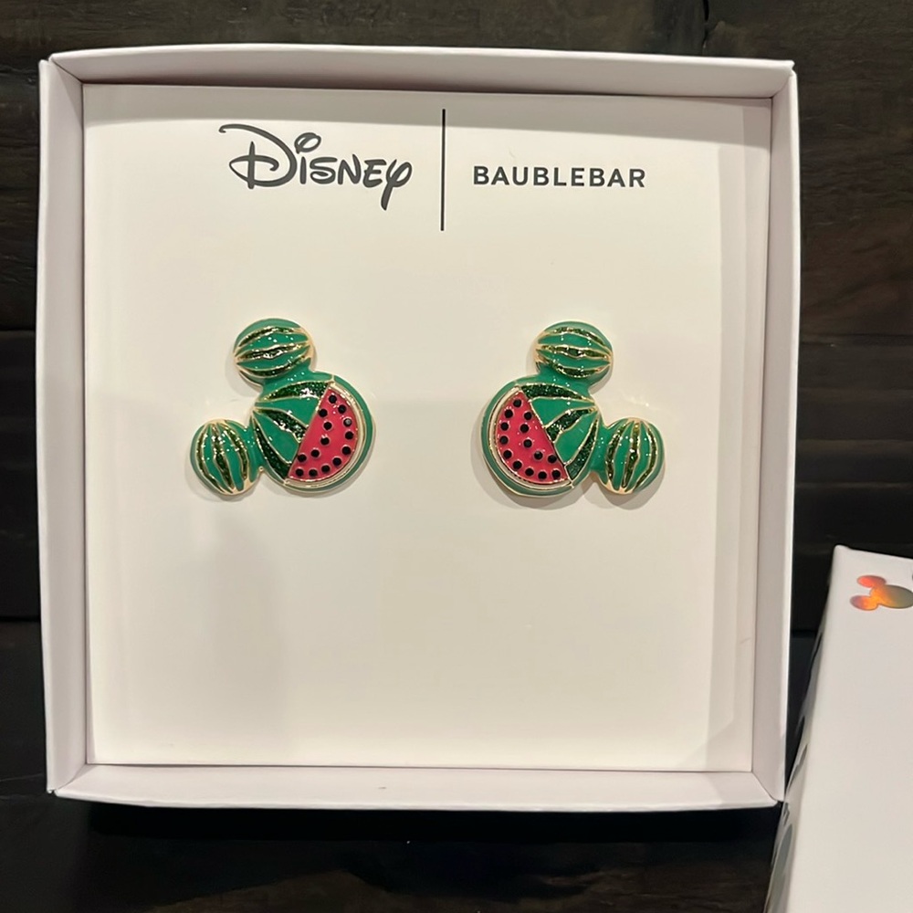 Disney / BAUBLEBAR Watermelon Mickey Earrings NIB